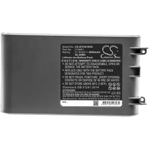 Camera Battery for Vacuum cleaner  Dyson V8, V8 Absolute 215681  LiIon 21,6V 2800mAh CAMERON SINO