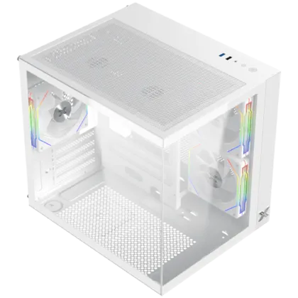 Aqua M Lite Arctic (WH, MATX, U3x1 & U2x1, 2PCS TG, 4PCS G22A Arctic Reverse & 1PC G22A Arctic,ARGB Remote Control Box)