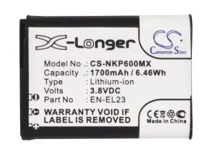 Батерия за апарат NIKON EN-E23  Coolpix P600; P900  LiIon 3,8V  1700mAh  Cameron Sino