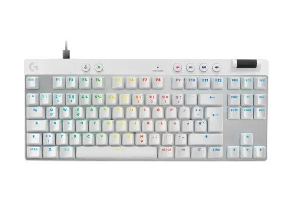 Logitech G Pro X Rapid TKL Mechanical Gaming Keyboard - White, magnetic-analog switch