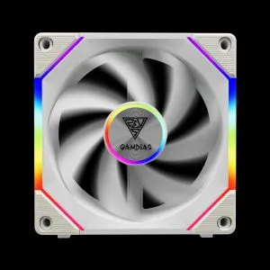 Gamdias Комплект вентилатори Fan Pack 3-in-1 3x120mm - AEOLUS P2-1203 White, Swappable Fan Blades (Reverse Fan Blades Included), Daisy-Chain, Infinity Mirror