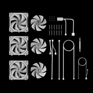 Gamdias Комплект вентилатори Fan Pack 3-in-1 3x120mm - AEOLUS P2-1203 White, Swappable Fan Blades (Reverse Fan Blades Included), Daisy-Chain, Infinity Mirror