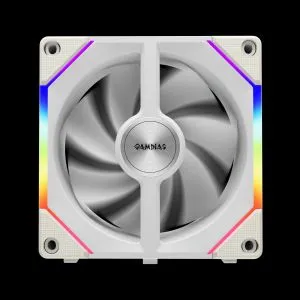 Gamdias Комплект вентилатори Fan Pack 3-in-1 3x120mm - AEOLUS P2-1203 White, Swappable Fan Blades (Reverse Fan Blades Included), Daisy-Chain, Infinity Mirror