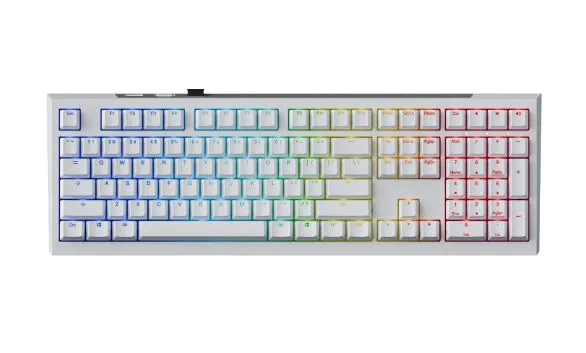 Ducky Professional Gaming Mechanical Keyboard One X Wireless White - Ducky AI Switches [Linear], Bluetooth, 2.4G