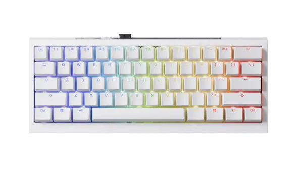 Ducky Professional Gaming Mechanical Keyboard One X Mini Wireless White - Ducky AI Switches [Linear], Bluetooth, 2.4G