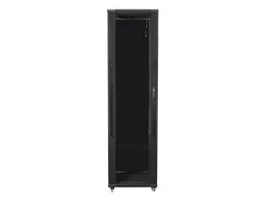 Комуникационен шкаф Lanberg rack cabinet 19" free-standing 37U / 800x800 self-assembly flat pack, black