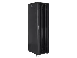 Комуникационен шкаф Lanberg rack cabinet 19" free-standing 37U / 800x800 self-assembly flat pack, black