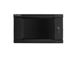 Комуникационен шкаф Lanberg rack cabinet 19" wall-mount 6U / 600x600 for self-assembly (flat pack), black