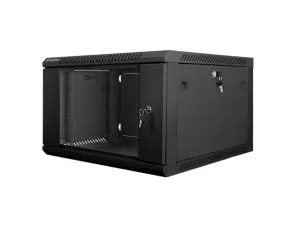 Комуникационен шкаф Lanberg rack cabinet 19" wall-mount 6U / 600x600 for self-assembly (flat pack), black