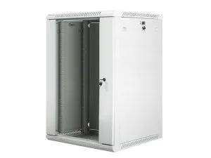 Комуникационен шкаф Lanberg rack cabinet 19" wall-mount 18U / 600x600 for self-assembly (flat pack), grey