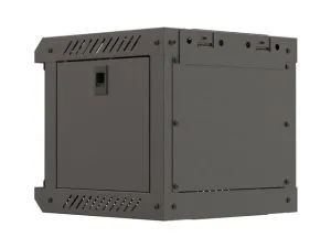 Комуникационен шкаф Lanberg rack cabinet 10" wall-mount 4U/300x300 (flat pack) with glass door black