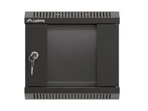Комуникационен шкаф Lanberg rack cabinet 10" wall-mount 4U/300x300 (flat pack) with glass door black