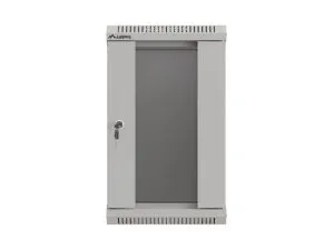 Комуникационен шкаф Lanberg rack cabinet 10" wall-mount 9U/300x300 (flat pack) with glass door grey