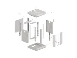 Комуникационен шкаф Lanberg rack cabinet 10" wall-mount 9U/300x300 (flat pack) with glass door grey