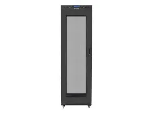 Комуникационен шкаф Lanberg rack cabinet 19" free-standing 42U/600x800 (flat pack) with mesh door lcd black v2