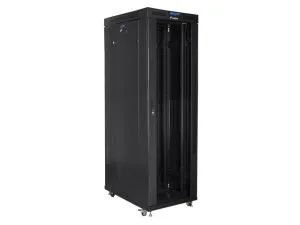 Комуникационен шкаф Lanberg rack cabinet 19" free-standing 42U/800x1000 (flat pack) with glass door lcd black v2