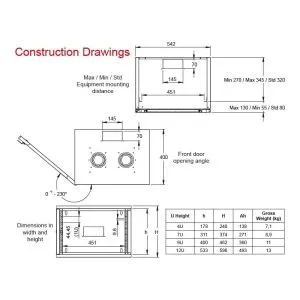 LANDE Комуникационен шкаф STB Security Box, 540x400mm, 7U , 19"
