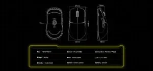 Scyrox професионална геймърска мишка V8 White - Wireless Gaming Mouse - 8K Polling Rate