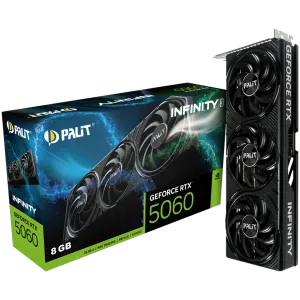 PALIT GeForce RTX 5060 Infinity 3 8GB GDDR7 128 bit, 1x HDMI 2.1b, 3x DP 2.1b, 2 Fan, 1x 8-pin pwr connector, 550W, 291.9 x 116.6 x 41.3 mm, NE75060019P1-GB2063S
