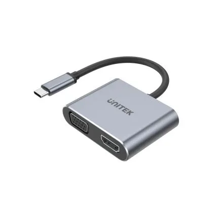 Unitek Docking Station Type-C 4-in-1 - uHUB Q4+ Lite D1049A - USB-C PD100W x 1, HDMI x 1, VGA, USB2.0 x 1