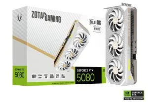 Graphic card ZOTAC GAMING RTX 5080 Solid OC White Edition 16GB GDDR7