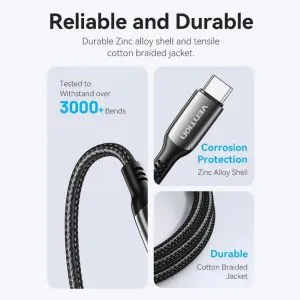 Vention кабел USB2.0 Type-C/Type-C 100W, LED display 2m - CTKBH