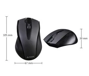 Wireless Silent Mouse A4tech G9-500FS,  Black