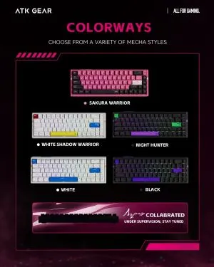 ATK Professional Gaming Mechanical Keyboard RS6 Ultra - 8K, Gateron Jade Gaming [Linear] - Sakura Warrior