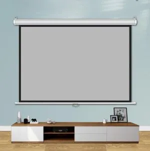 Estillo Екран за стена 240x240 см, бял, черна рамка, 11кг