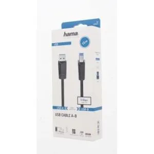Cable USB 3.0 A Plug - B Plug, 1.5 m, 1 Star, Shielded