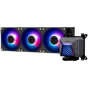 MSI MAG CORELIQUID A15 360, 3x120mm Pre-installed ARGB Daisy Chain Fans, Adjustable Offset Kit, Replacable Top Cover, Copper Base Intel LGA 1700/1851, AMD AM5/AM4, 3Y Warranty