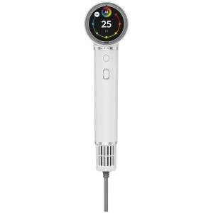 High Speed Hair Dryer, White, 220V-240V~50-60Hz, 1500W, Voice Control, Ionizer, Touch LCD, Infrared Nursing, Infrared Distance Protection, AI Control, Gravity Sensor 110000RPM, Noise less than 67dB