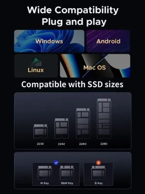 Orico външна кутия за диск/докинг станция Storage - Case/Docking Station - M.2 NVMe/NGFF - IT18C3-GY