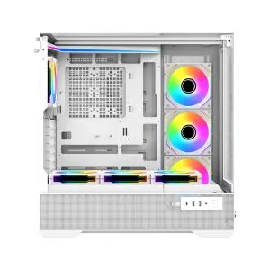 Xigmatek кутия Case EATX - Vision Arctic - 7 ARGB Fans, LCD Display Panel, Smart Fan Control