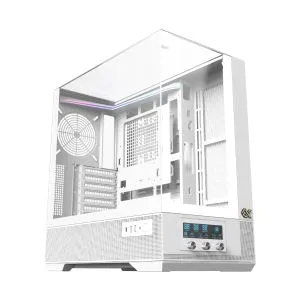 Xigmatek кутия Case EATX - Vision Arctic - 7 ARGB Fans, LCD Display Panel, Smart Fan Control