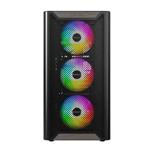 Montech Case ATX - XR Wood (B) - 4 x 120 mm ARGB Fans, Wood, USB-C, Black