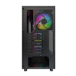 Montech Case ATX - XR Wood (B) - 4 x 120 mm ARGB Fans, Wood, USB-C, Black
