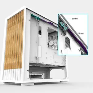Zalman кутия Case mATX - P10 NAMU WHITE - Wood, USB-C