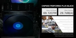 Zalman охлаждане за процесор CPU Cooler CNPS9X PERFORMA PLUS BLACK LGA1851/AM5