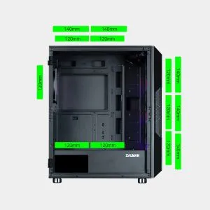 Zalman кутия Case ATX - i3 NEO ARGB Black - Mesh, aRGB, Tempered Glass