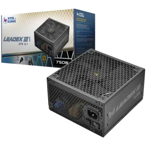 Super Flower Leadex III Gold 750W ATX 3.1, 80 Plus Gold, Fully Modular, Flat Black Cables, 140mm Fan, 150mmx150mmx86mm, 7 Year Warranty