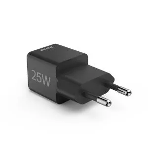 Hama Fast Charger, USB-C, Super-Mini Charger, PD, 25 W, black