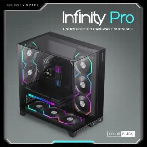 Gamemax кутия Case ATX - Infinity Pro Black - 5 x 120 mm Addressable RGB fans