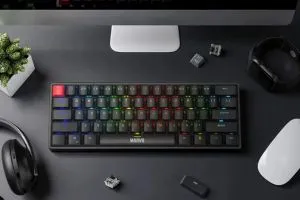 Tastatură mecanică Marvo Gaming Saber 61 KG933G Albă - 61 de taste, Comutatoare roșii [Liniară]