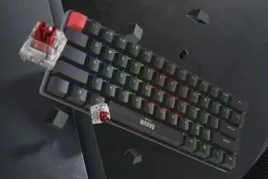 Tastatură mecanică Marvo Gaming Saber 61 KG933G Albă - 61 de taste, Comutatoare roșii [Liniară]