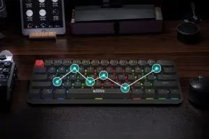 Tastatură mecanică Marvo Gaming Saber 61 KG933G Albă - 61 de taste, Comutatoare roșii [Liniară]