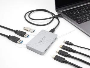 Delock Hub USB-C, 7 ports, 3x USB-A 5 Gbps,  3x USB-C, 1xUSB-C PD 85 W