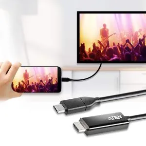 Convertor ATEN UC3238, USB-C tată - HDMI mamă, 4K, 2,7 m, negru