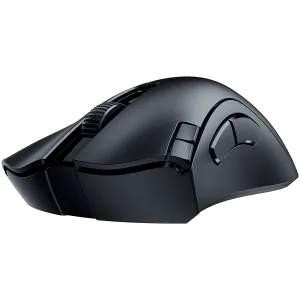 Razer DeathAdder V2 X HyperSpeed, HyperSpeed Wireless, senzor optic de 14.000 DPI, comutatoare mecanice pentru mouse Razer de a doua generație, picioare mouse-uri 100% PTFE, autonomie de până la 235 de ore (2,4 GHz), slot pentru baterie hibridă AA/AAA, Gr