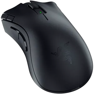 Razer DeathAdder V2 X HyperSpeed, HyperSpeed Wireless, senzor optic de 14.000 DPI, comutatoare mecanice pentru mouse Razer de a doua generație, picioare mouse-uri 100% PTFE, autonomie de până la 235 de ore (2,4 GHz), slot pentru baterie hibridă AA/AAA, Gr